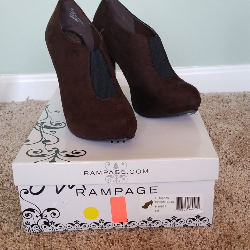 Dark brown suede boots